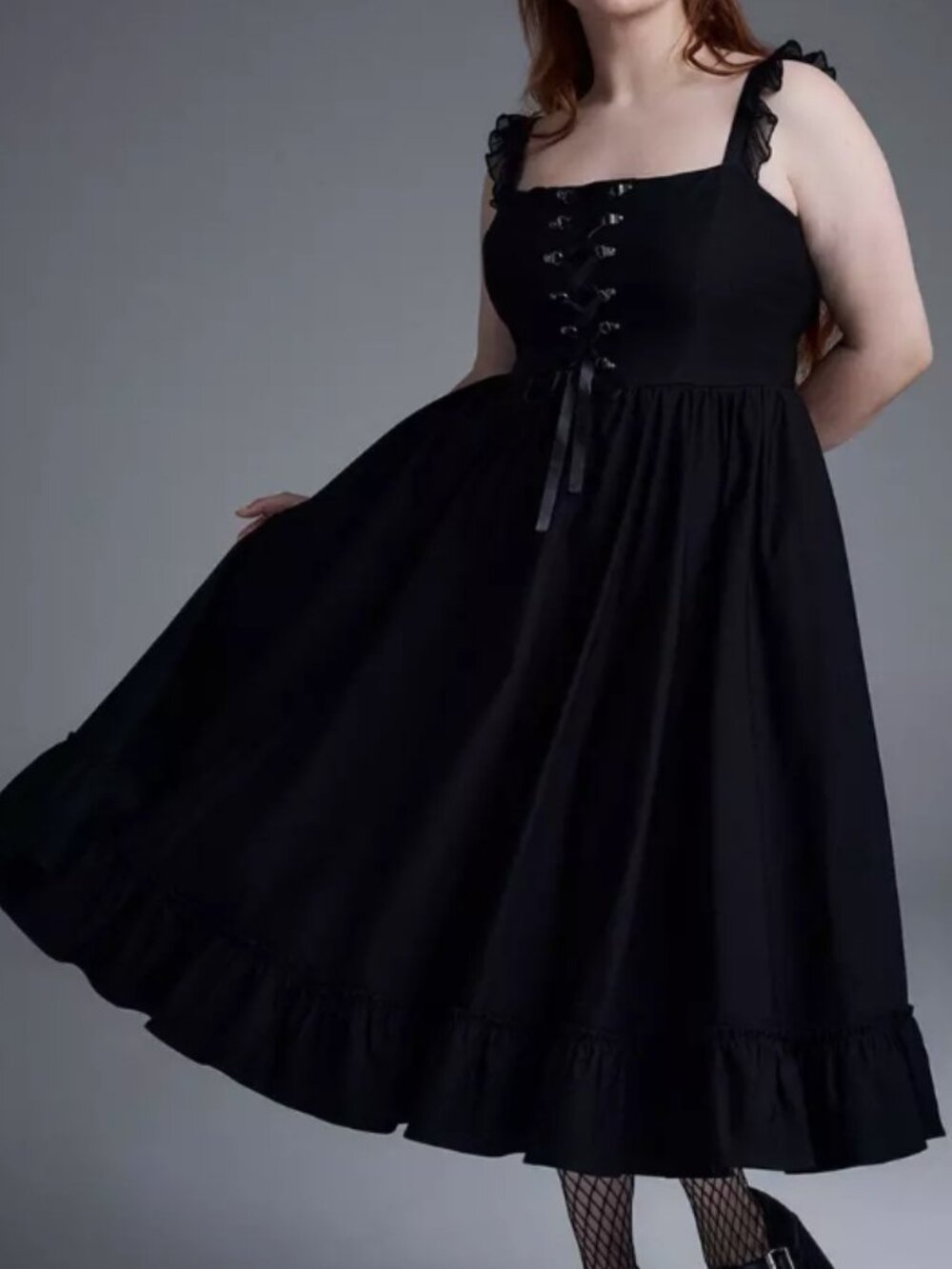 TORRID DEEP BLACK NIGHTFALL CORSET MAXI DRESS 18 - Picture 9 of 13